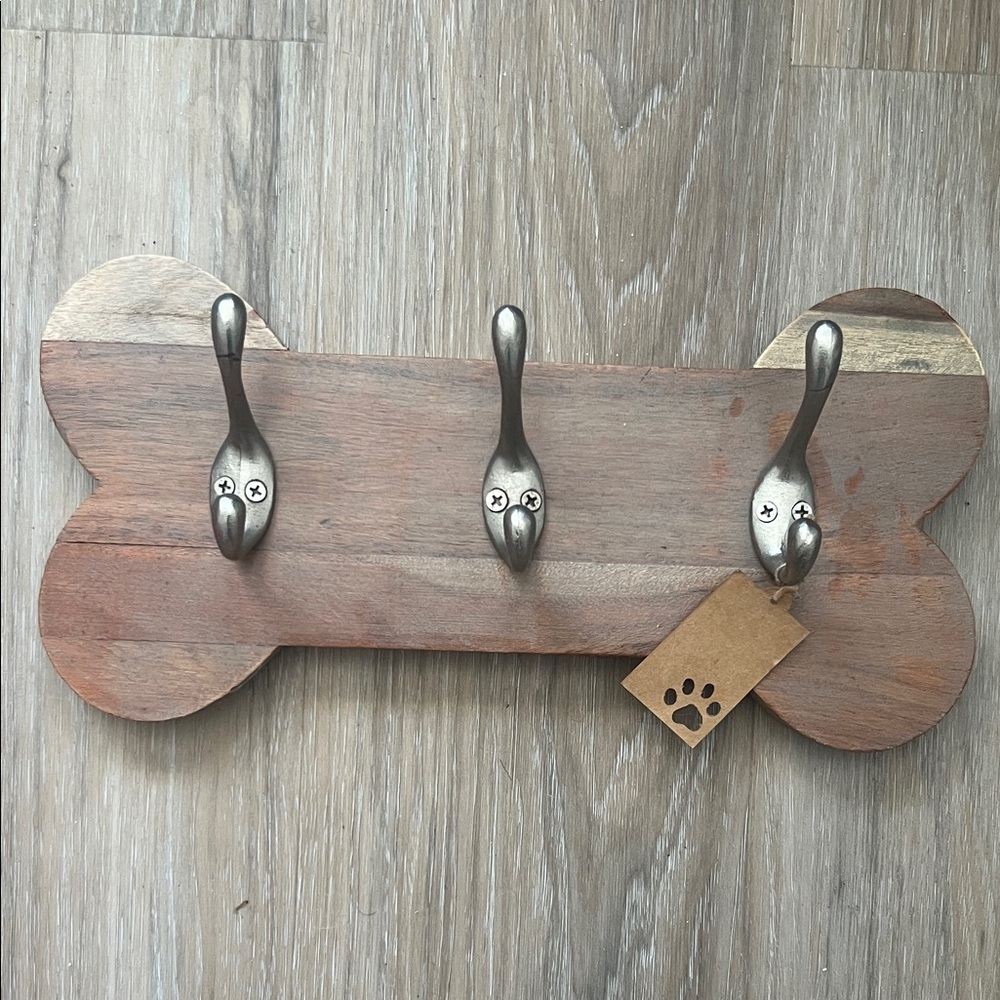 Wooden Dog Bone Wall Hook